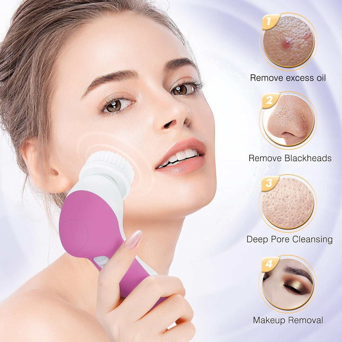 COSLUS Facial Cleansing Brush usage demonstration
