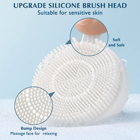 COSLUS Facial Cleansing Brush with all brush heads displayed