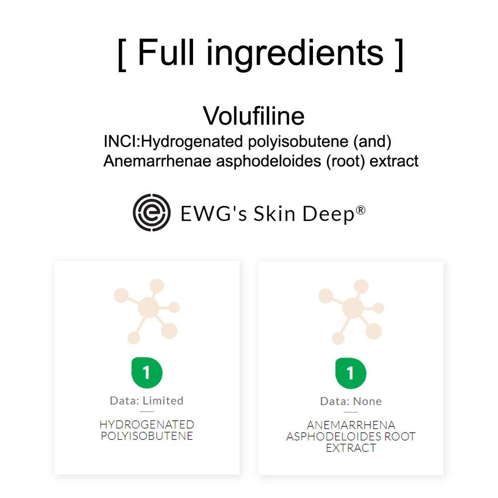 COSMETIC support Volufiline 10ml back view with ingredient list