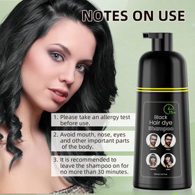 COSMTEK Black Hair Dye Shampoo 400ml in use on hair
