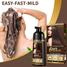 COSMTEK Dark Brown Hair Dye Shampoo bottle side view