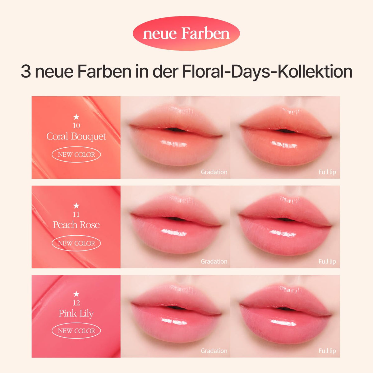 COSNORI Flow Wave Lip Tint 06 DEAR packaging side view