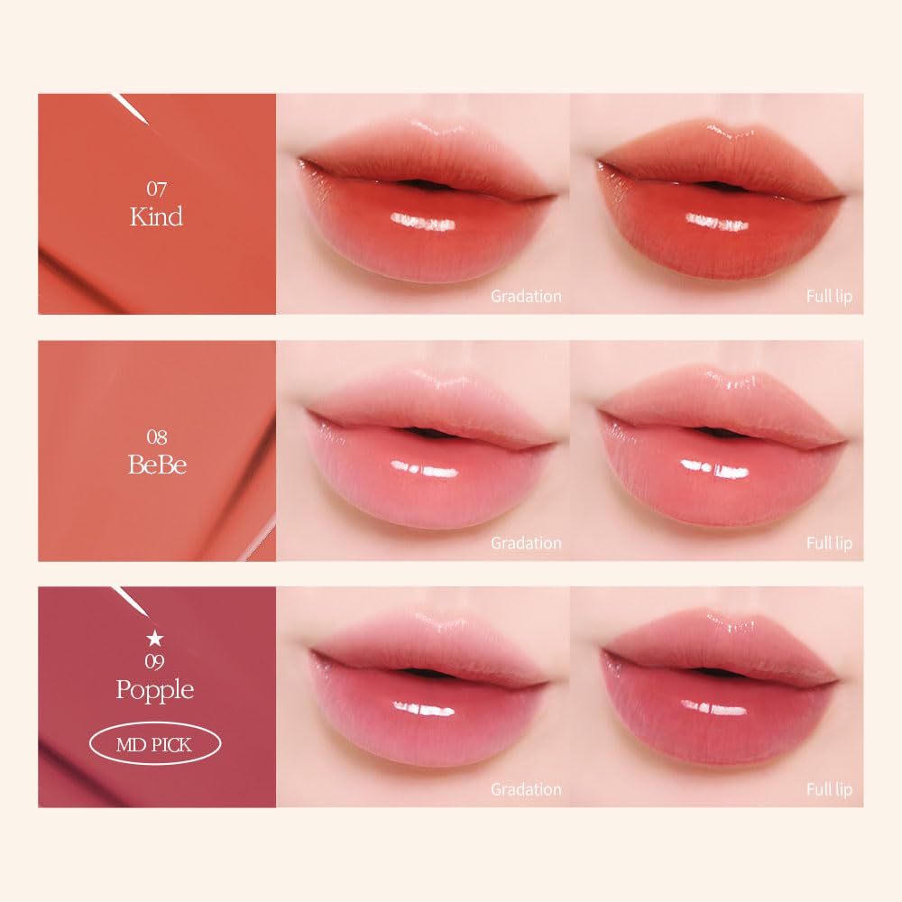 COSNORI Flow Wave Lip Tint 06 DEAR swatch on skin