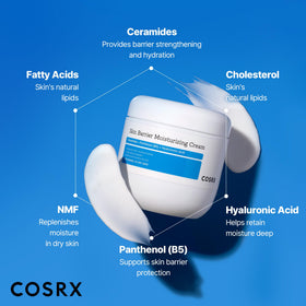 COSRX 100-Hour Hydration Ceramide Body Cream with a towel