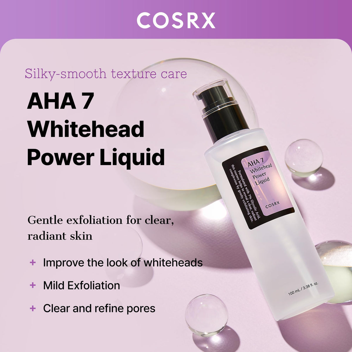 COSRX 7% Glycolic Acid AHA Exfoliant side view