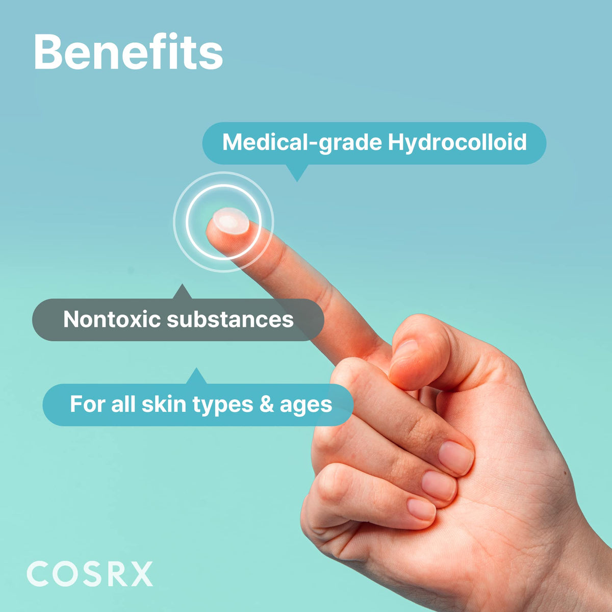 COSRX Acne Pimple Patches showing application process