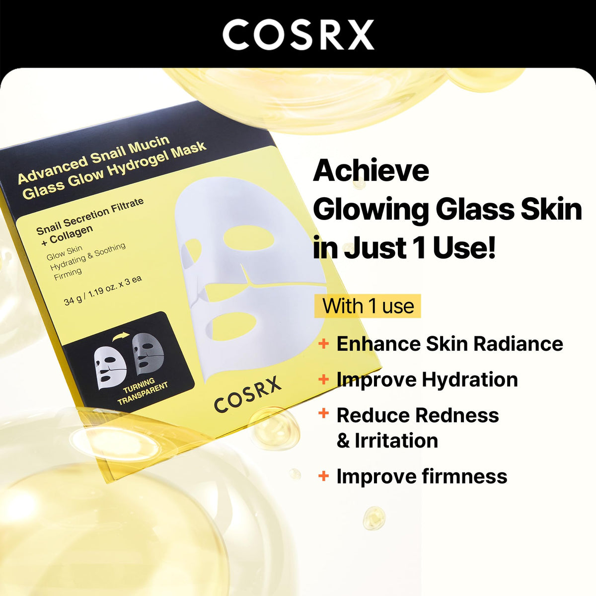 COSRX Advanced Snail Mucin Hydrogel Face Mask close-up