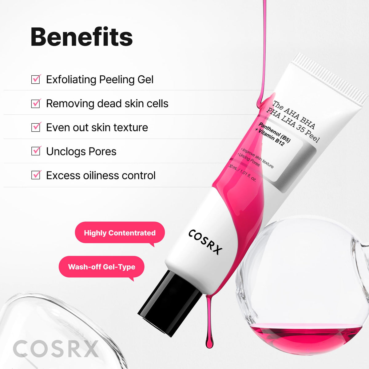 COSRX AHA BHA PHA LHA 35% Peel Exfoliating Gel texture close-up