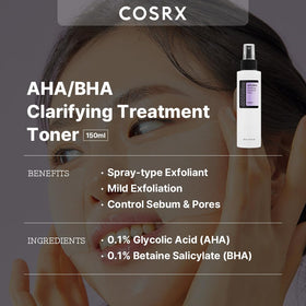 COSRX AHA/BHA Toner 5.07 fl.oz back view