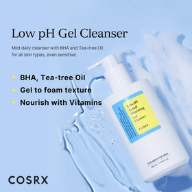 COSRX Low pH Good Morning Gel Cleanser back view with ingredient list