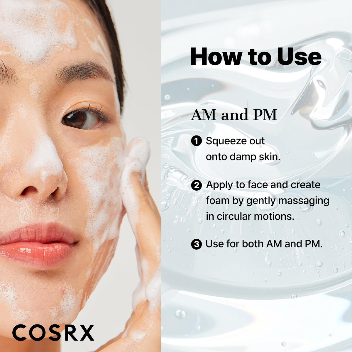 COSRX Low pH Good Morning Gel Cleanser on a vanity table