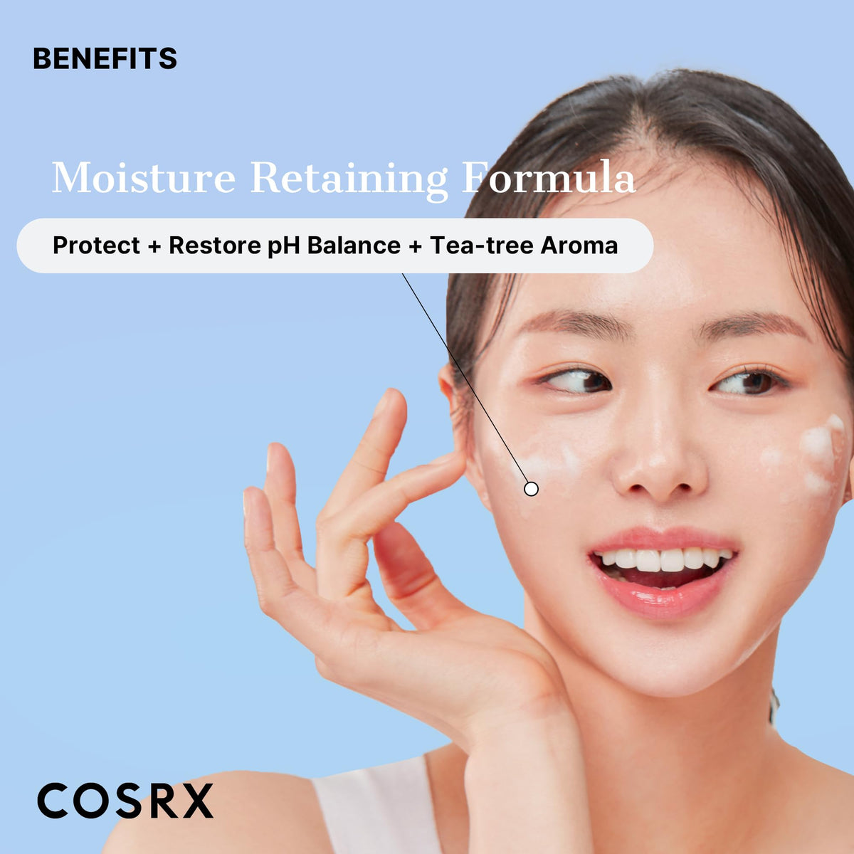 COSRX Low pH Good Morning Gel Cleanser with natural ingredients display