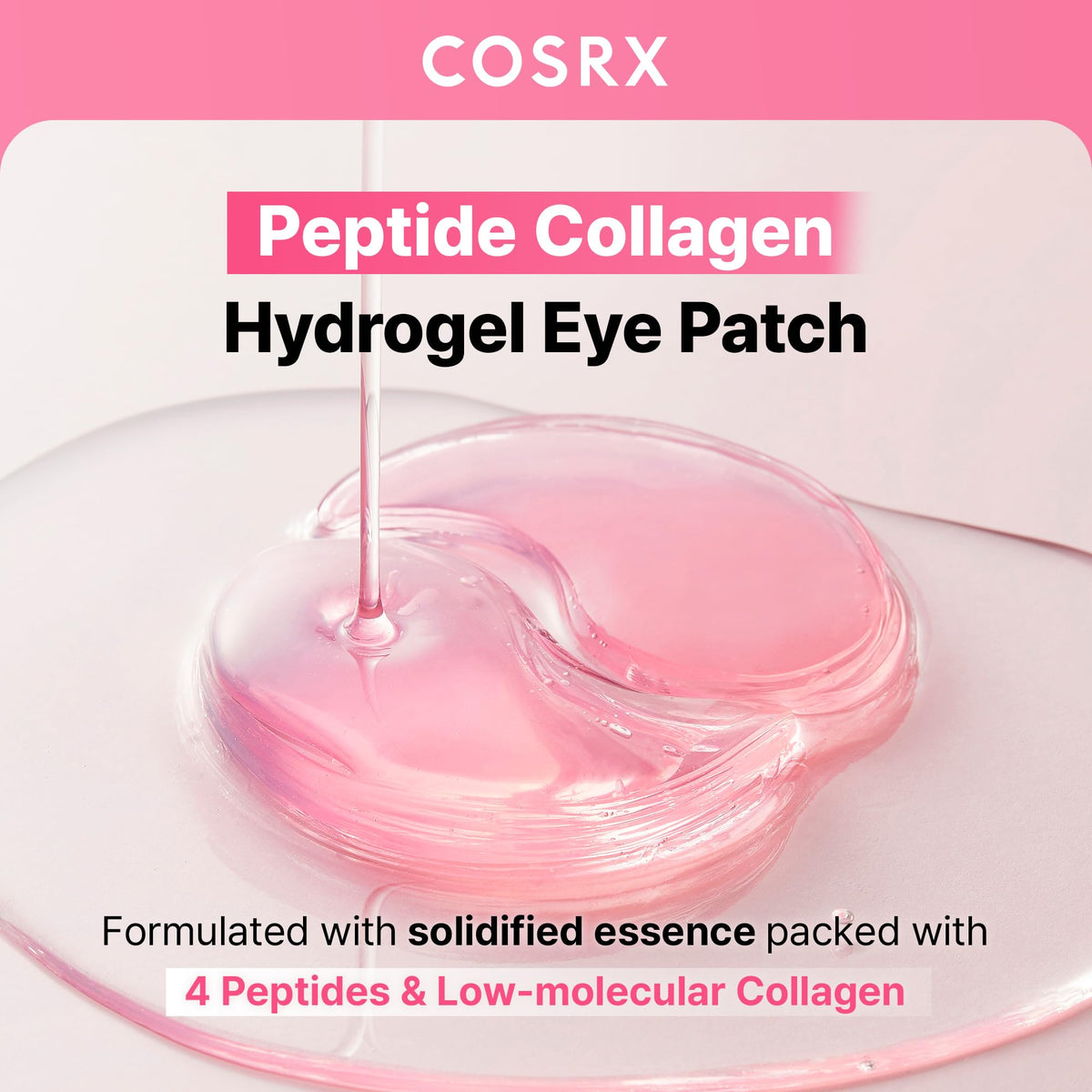 COSRX Pink Peptides Collagen Hydrogel Eye Patch gel patches close-up