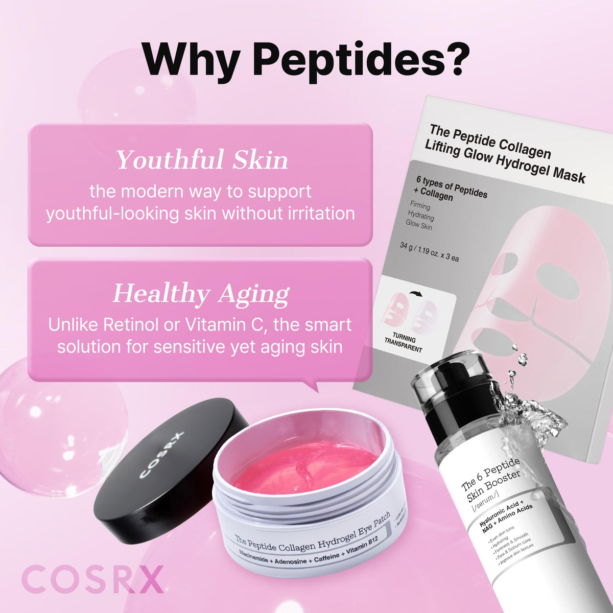 COSRX Pink Peptides Eye Patch product in use