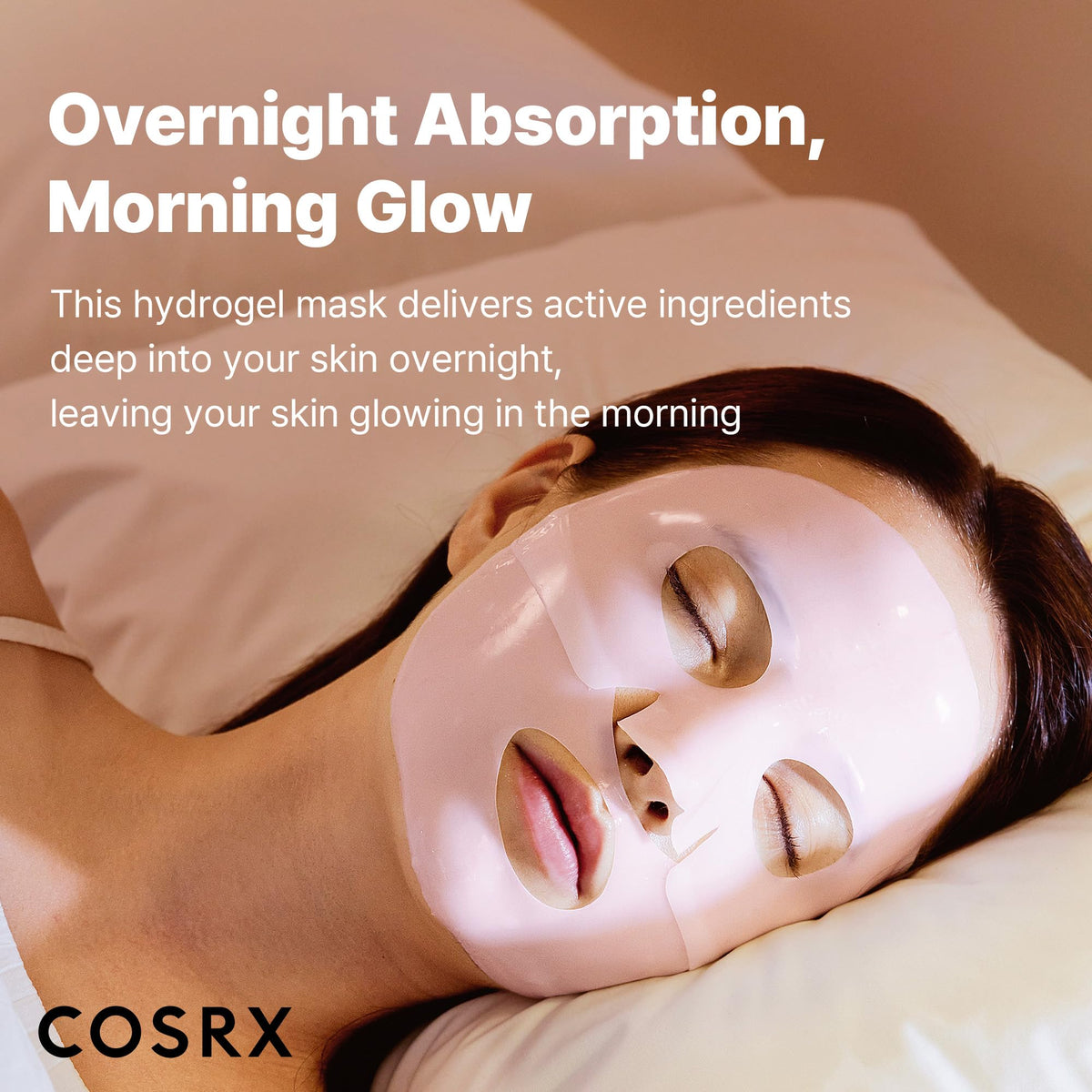 COSRX Pink Peptides Hydrogel Face Mask in use