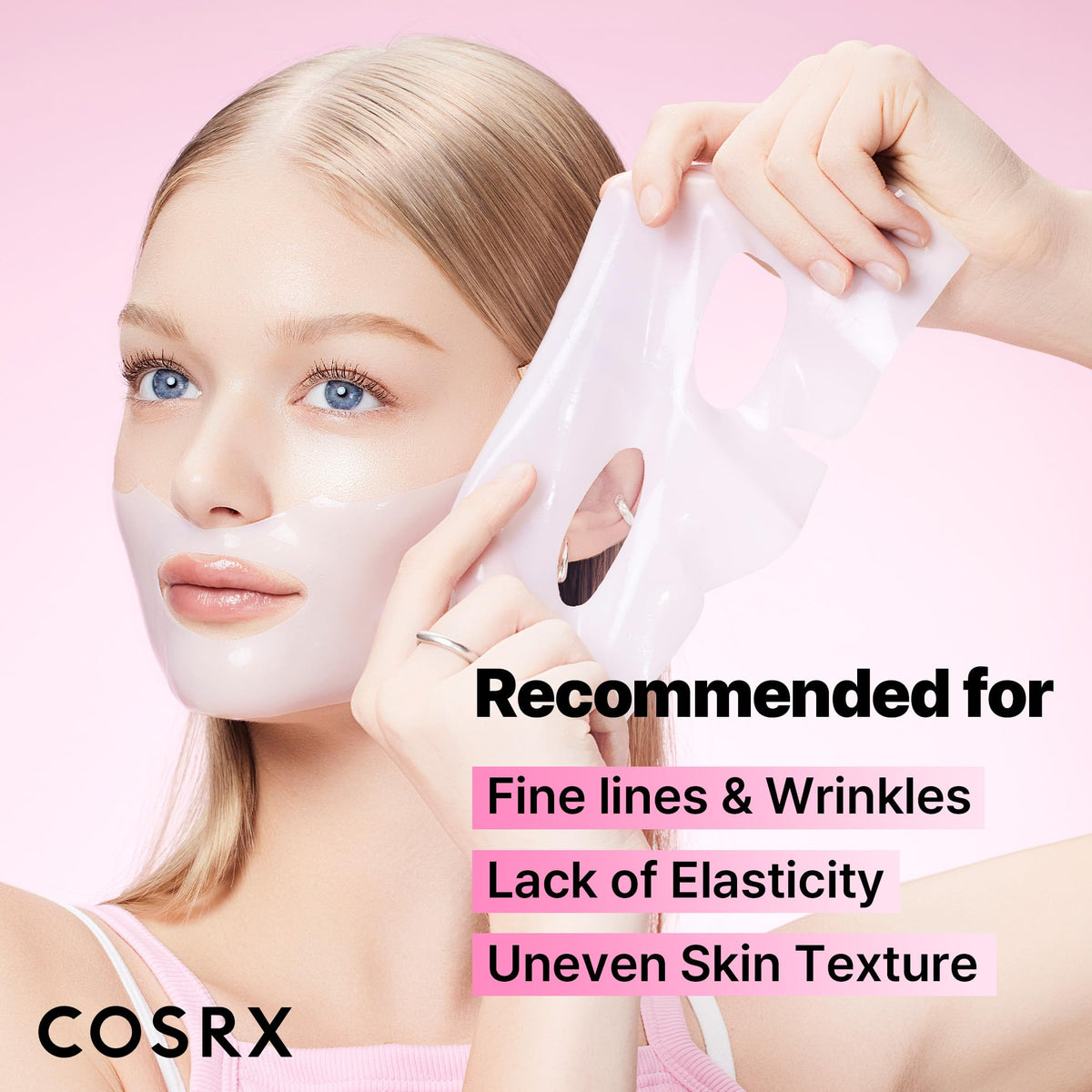 COSRX Pink Peptides Hydrogel Face Mask texture demonstration