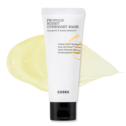 COSRX Propolis Honey Overnight Mask front view with packaging