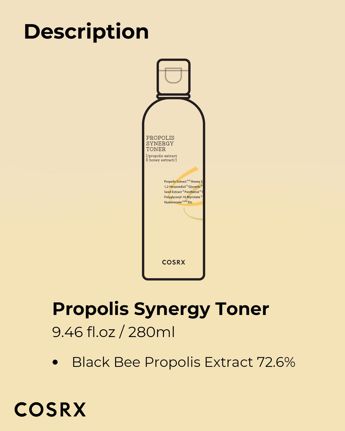 COSRX Propolis Honey Toner 72% close-up of bottle