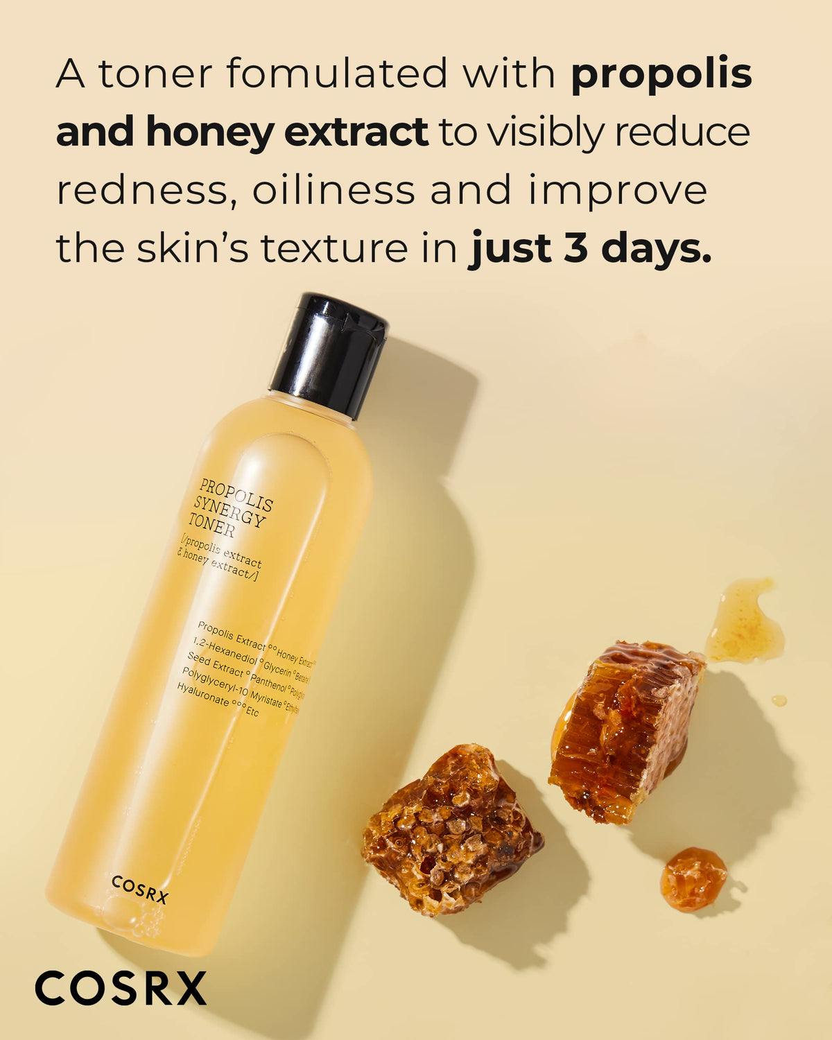 COSRX Propolis Honey Toner bottle side view
