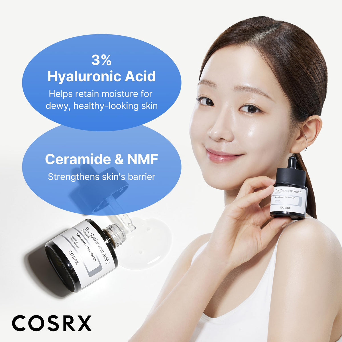 COSRX Pure Sodium Hyaluronic Acid 3% Serum 20ml on a skincare table
