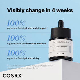 COSRX Pure Sodium Hyaluronic Acid 3% Serum application on face