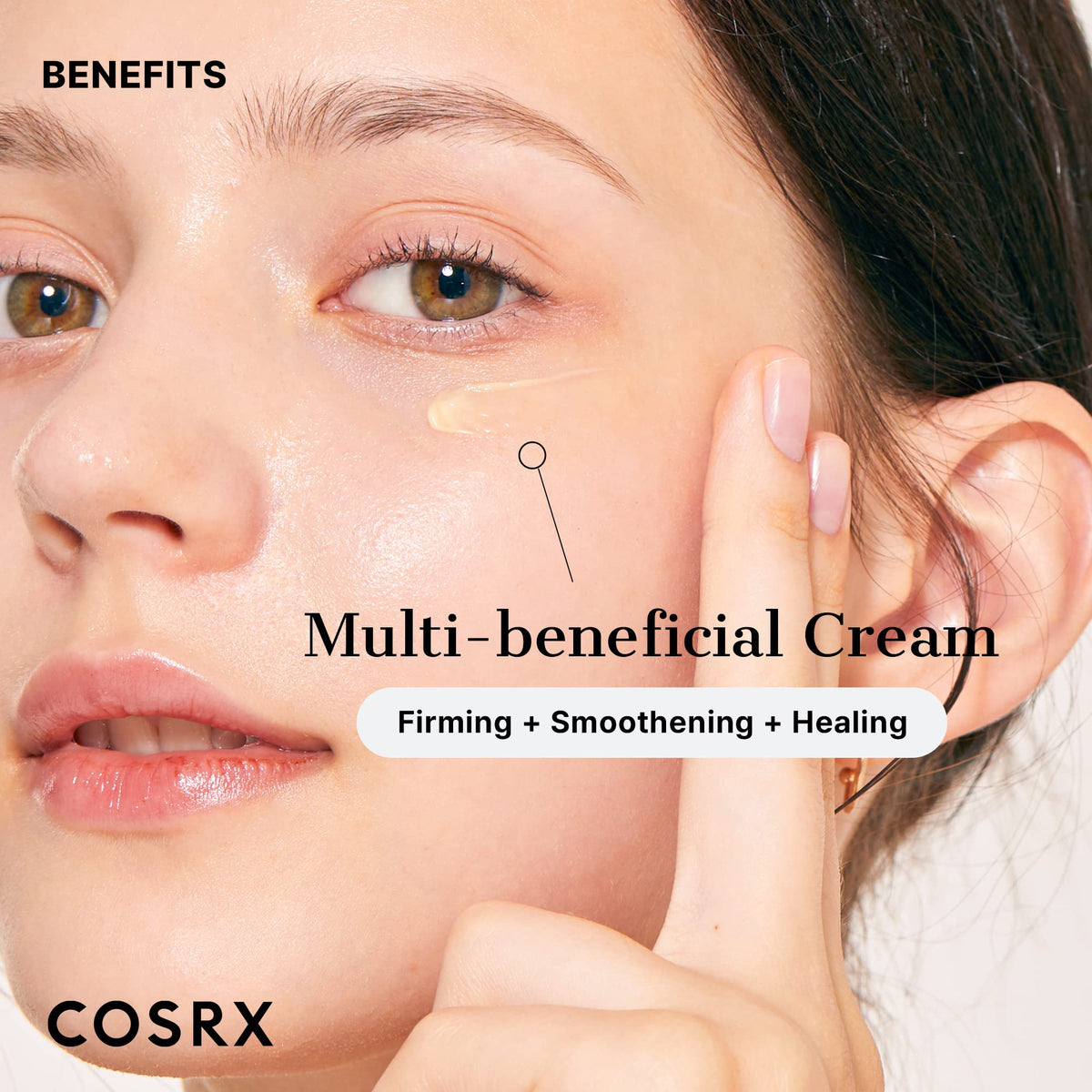 COSRX Retinol 0.1% Cream showing texture on fingertip
