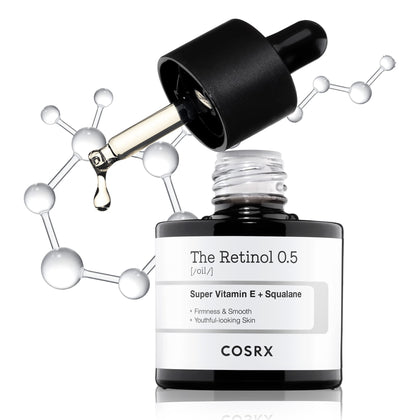 COSRX Retinol 0.5% Oil front view with packaging