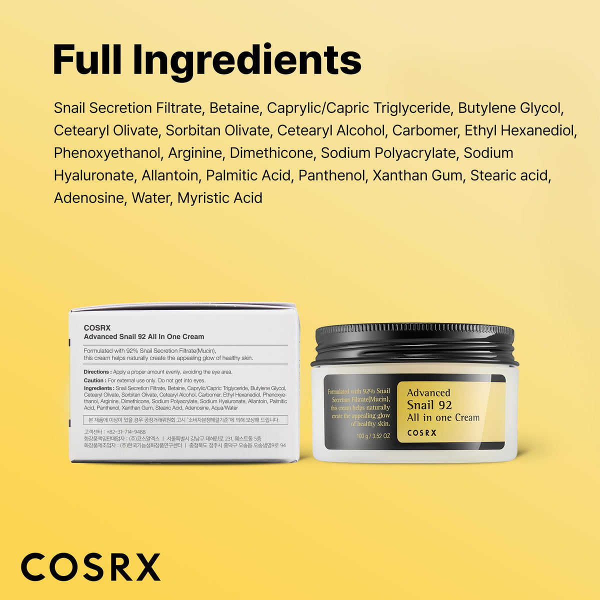 COSRX Snail Mucin 92% Face Moisturizer 2 pack display