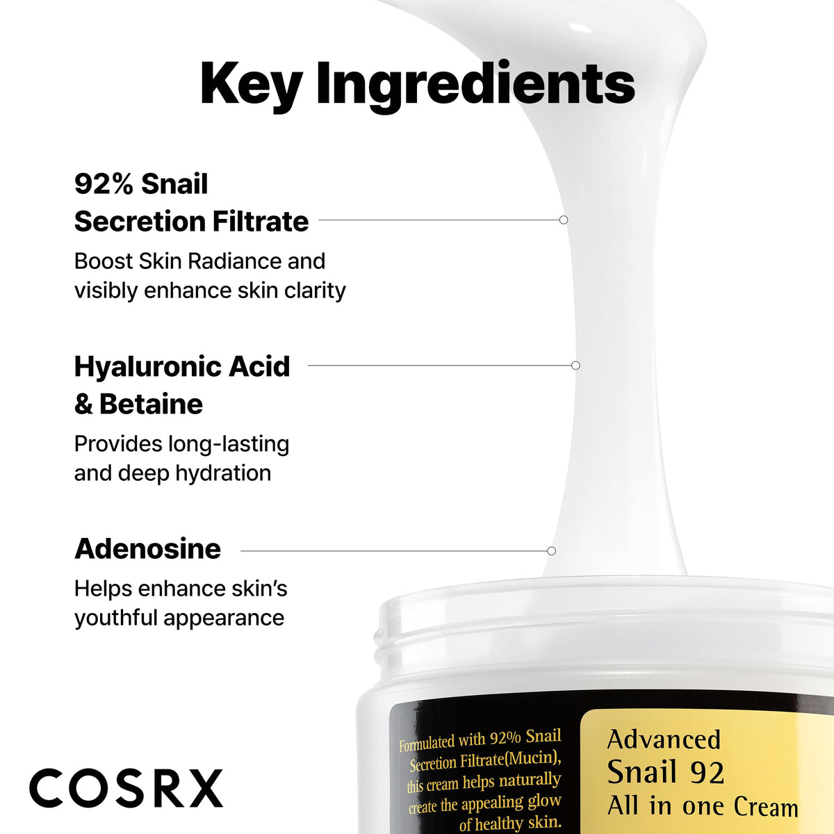 COSRX Snail Mucin 92% Face Moisturizer texture close-up