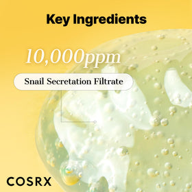 COSRX Snail Mucin Gel Cleanser on a bathroom shelf