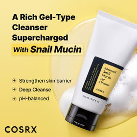 COSRX Snail Mucin Gel Cleanser showing texture