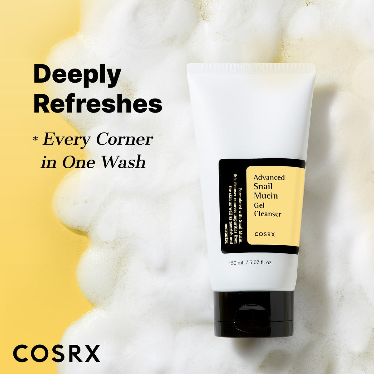 COSRX Snail Mucin Gel Cleanser with ingredients list