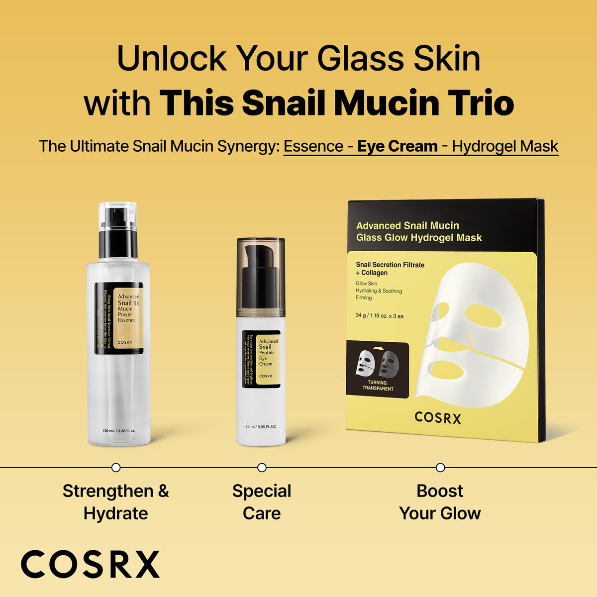 COSRX Snail Mucin Peptide Under Eye Cream with skincare products