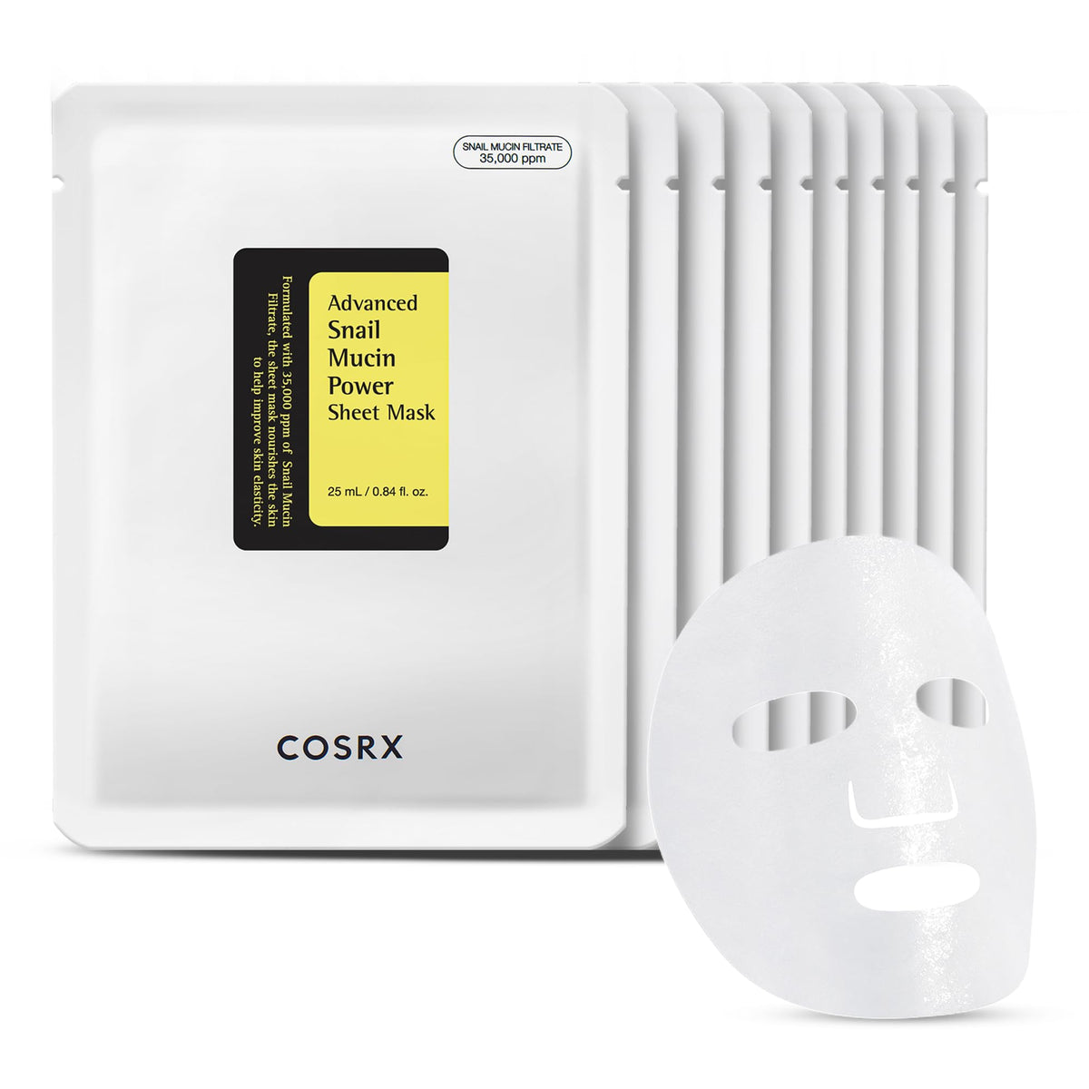 COSRX Snail Mucin Sheet Mask front view with packaging