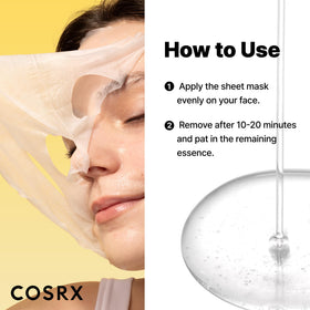 COSRX Snail Mucin Sheet Mask showing the sheet mask unfolded