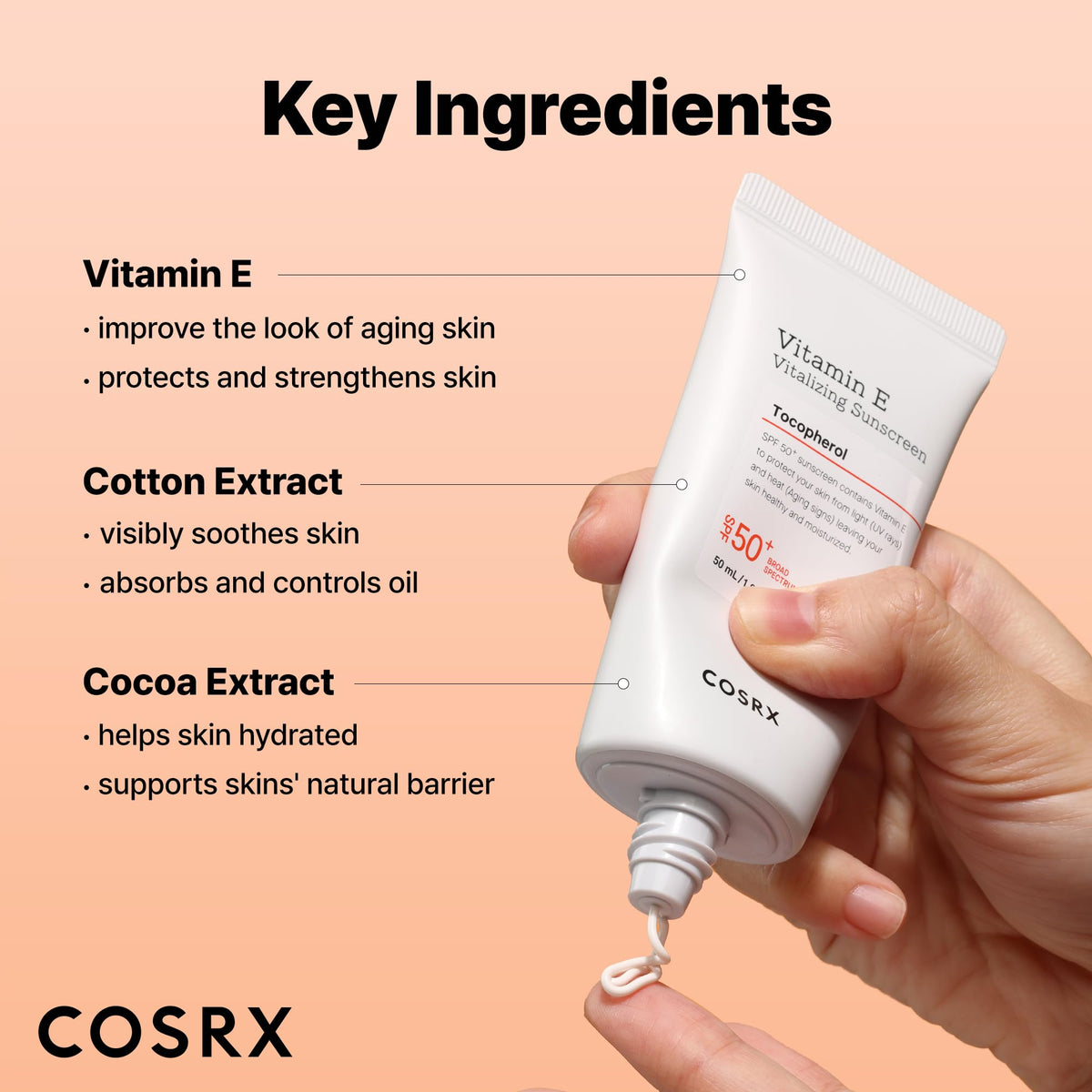 COSRX Vitamin E Sunscreen SPF 50 texture close-up