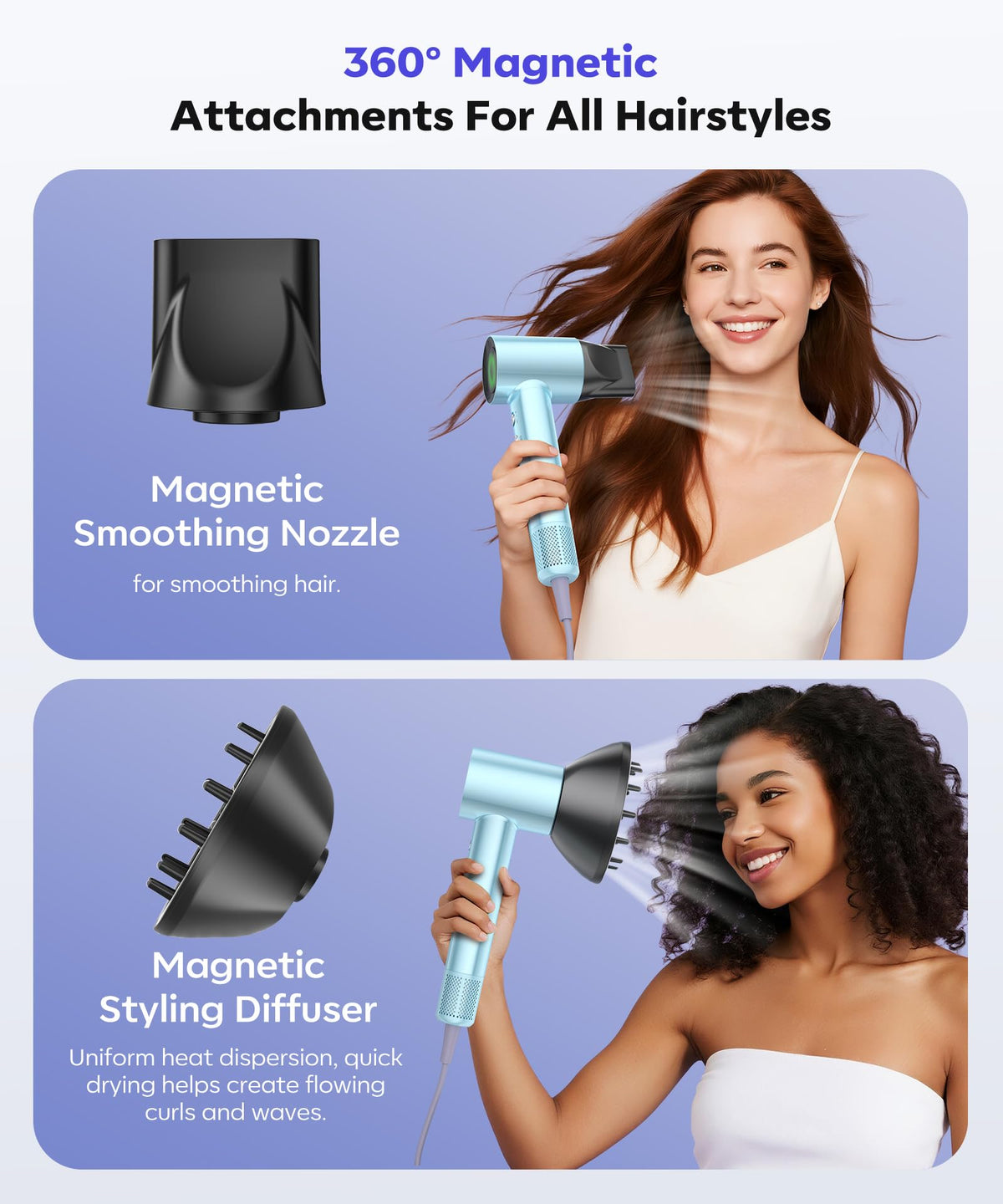 Cosy Companions Hair Dryer in use drying thick hair