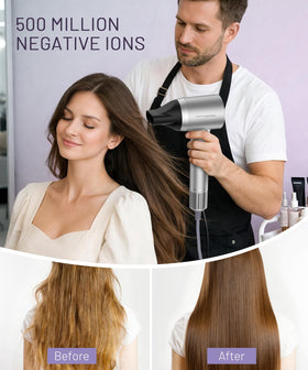Cosy Companions hair dryer in use with flowing hair