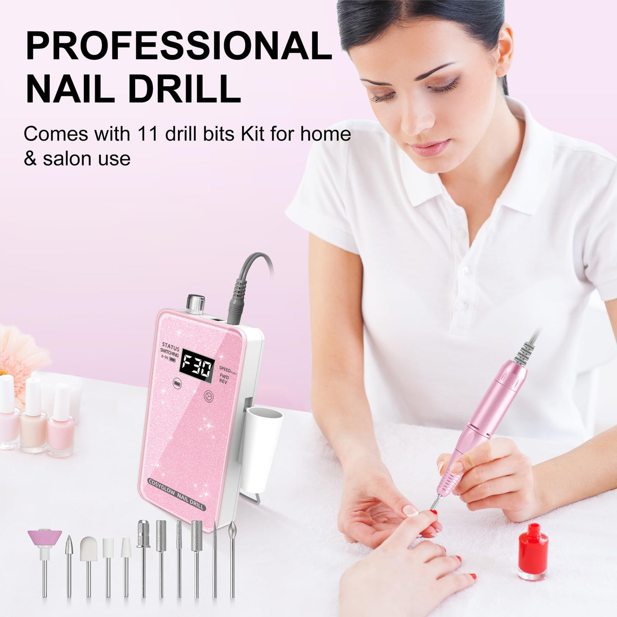 COSYGLOW Electric Nail Drill ergonomic handpiece