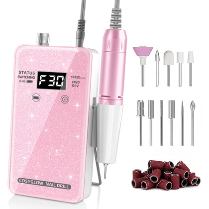 COSYGLOW Electric Nail Drill Kit pink model front view