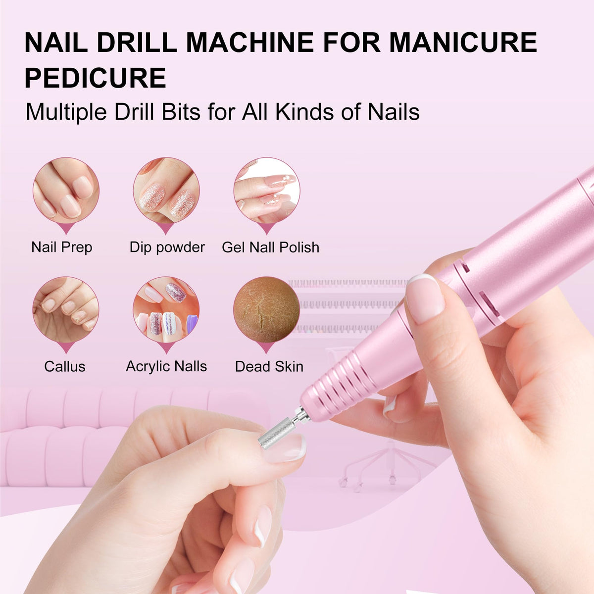 COSYGLOW nail drill in lifestyle setting with user