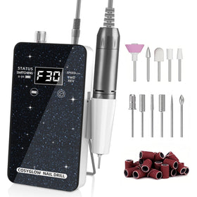 COSYGLOW Portable Cordless Nail Drill Kit with glitter design