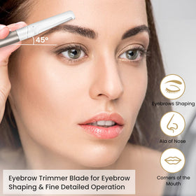 COSYLIFE Dermaplane Razor demonstrating eyebrow shaping
