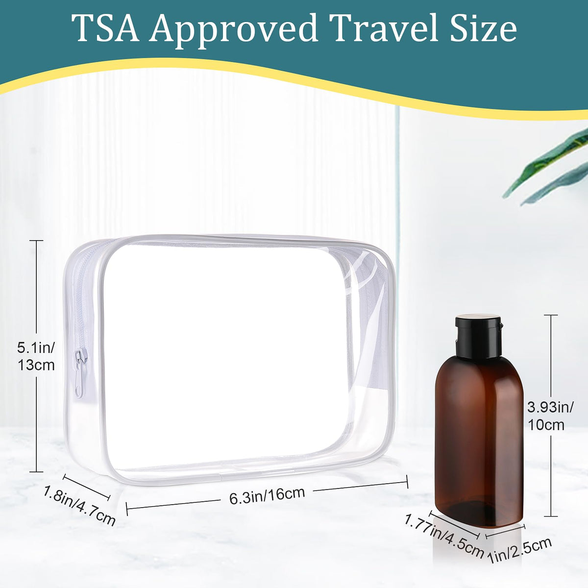 Cosywell Travel Bottles set with clear travel bag