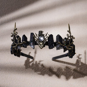 CoTeeZa Fairy Black Crystal Crown close-up of crystal details
