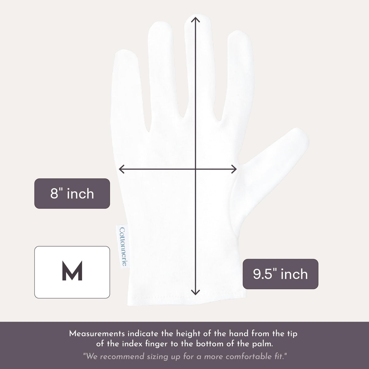 COTTONNERIE gloves showing reinforced seams