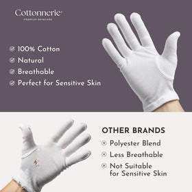 COTTONNERIE gloves showing size options S, M, L