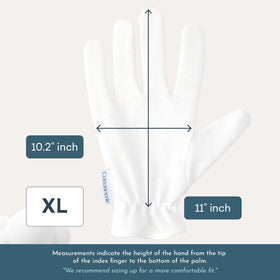 COTTONNERIE Moisturising Gloves displayed with hand lotion