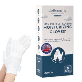 COTTONNERIE Moisturising Gloves white cotton front view