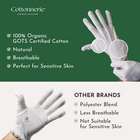 COTTONNERIE Organic Cotton Gloves on a hand